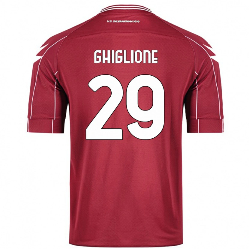 Danxen Donna Maglia Paolo Ghiglione #29 Borgogna Kit Gara Home 2024/25 Maglietta