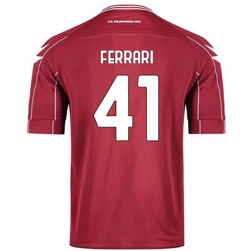 Danxen Donna Maglia Tommaso Ferrari #41 Borgogna Kit Gara Home 2024/25 Maglietta