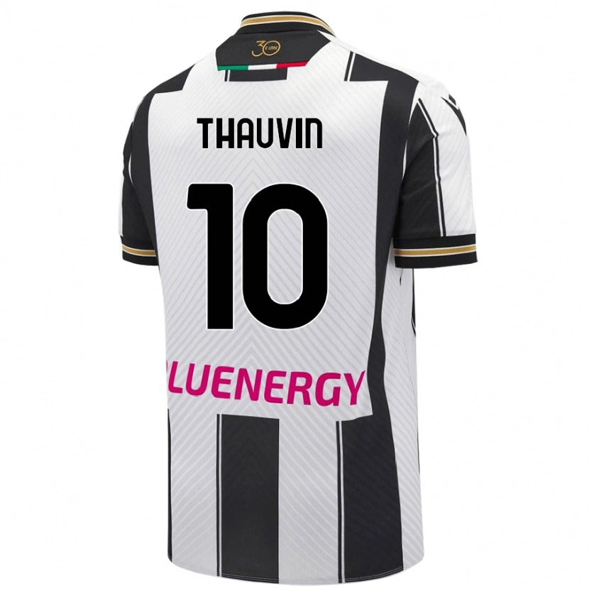 Danxen Donna Maglia Florian Thauvin #10 Bianco Nero Kit Gara Home 2024/25 Maglietta