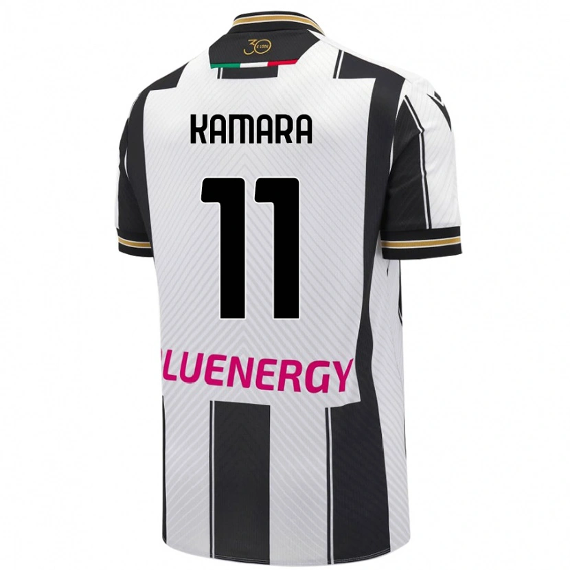 Danxen Donna Maglia Hassane Kamara #11 Bianco Nero Kit Gara Home 2024/25 Maglietta