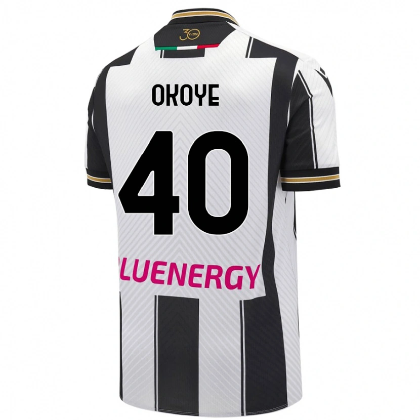 Danxen Donna Maglia Maduka Okoye #40 Bianco Nero Kit Gara Home 2024/25 Maglietta