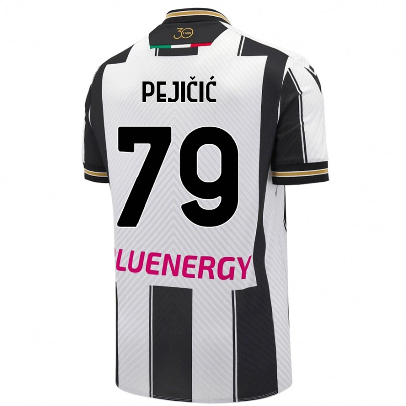 Danxen Donna Maglia David Pejičić #79 Bianco Nero Kit Gara Home 2024/25 Maglietta