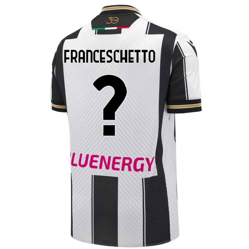 Danxen Donna Maglia Mattia Franceschetto #0 Bianco Nero Kit Gara Home 2024/25 Maglietta