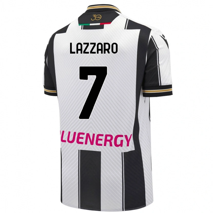 Danxen Donna Maglia Davide Lazzaro #7 Bianco Nero Kit Gara Home 2024/25 Maglietta