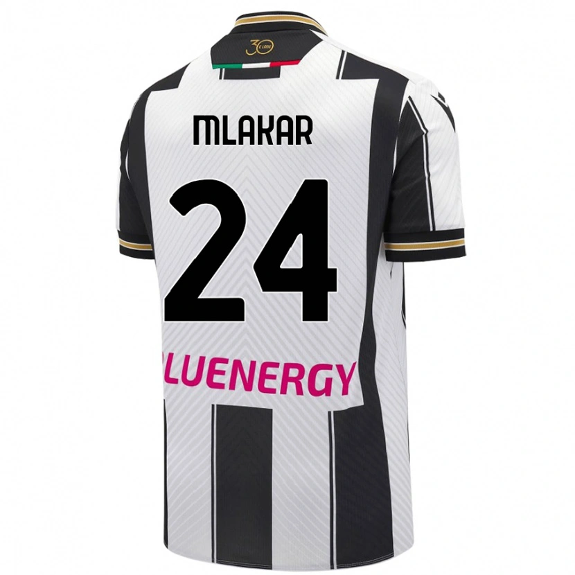 Danxen Donna Maglia Lorenzo Mlakar #24 Bianco Nero Kit Gara Home 2024/25 Maglietta