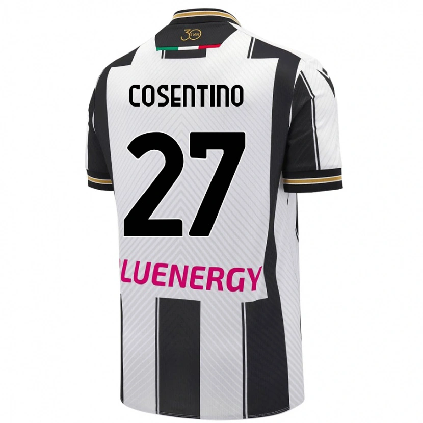 Danxen Donna Maglia Sergio Cosentino #27 Bianco Nero Kit Gara Home 2024/25 Maglietta