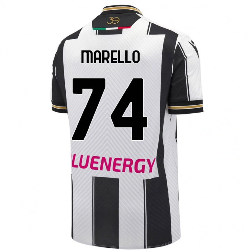 Danxen Donna Maglia Mattia Marello #74 Bianco Nero Kit Gara Home 2024/25 Maglietta