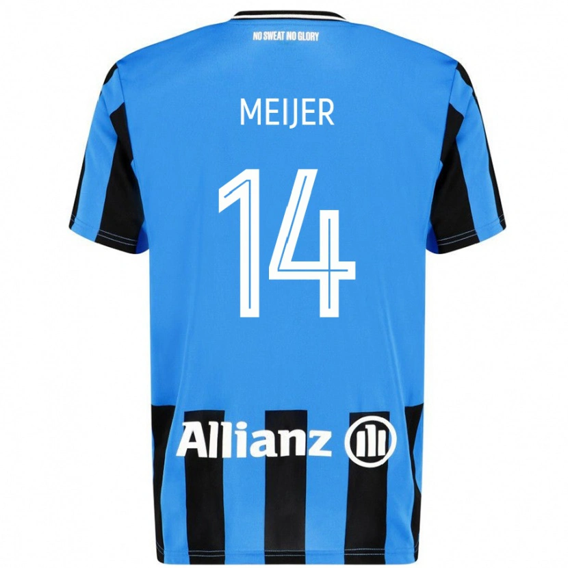 Danxen Donna Maglia Bjorn Meijer #14 Azzurro Nero Kit Gara Home 2024/25 Maglietta