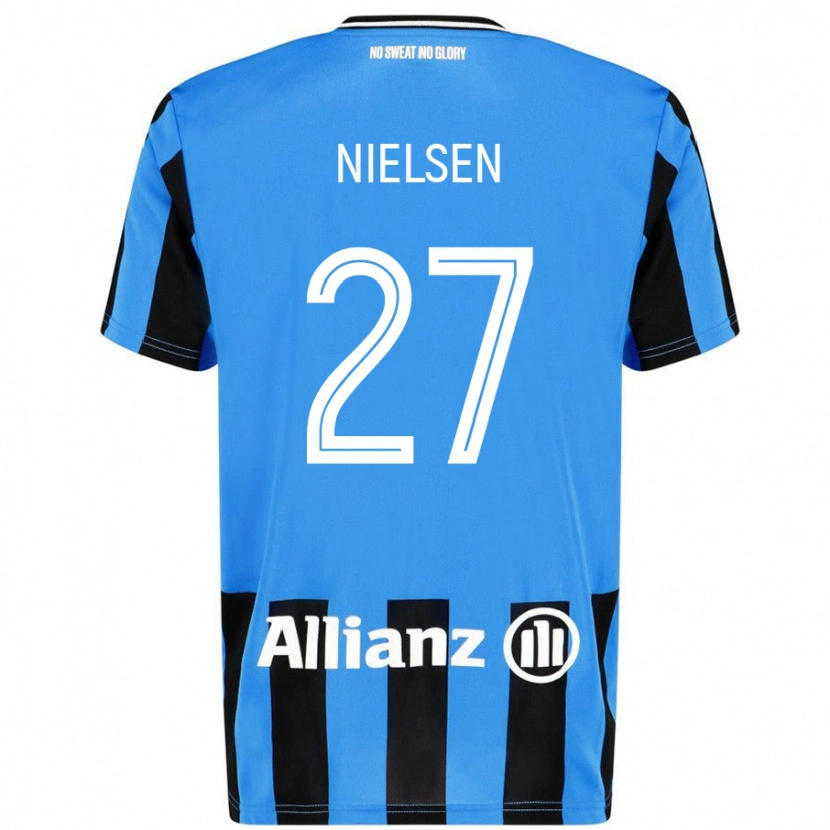 Danxen Donna Maglia Casper Nielsen #27 Azzurro Nero Kit Gara Home 2024/25 Maglietta