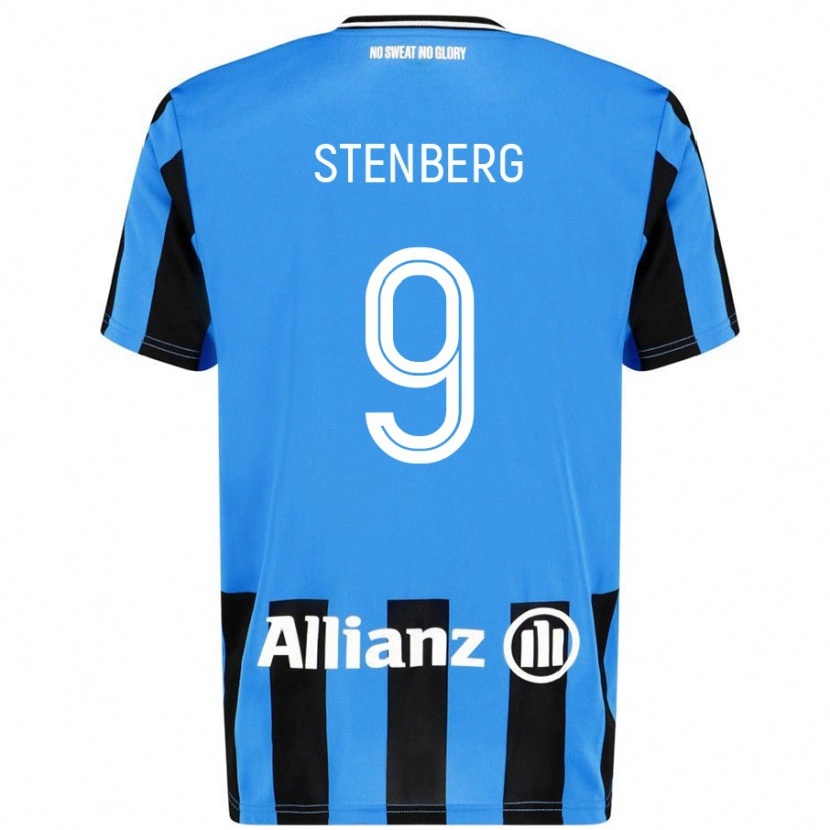 Danxen Donna Maglia Hanna Stenberg #9 Azzurro Nero Kit Gara Home 2024/25 Maglietta