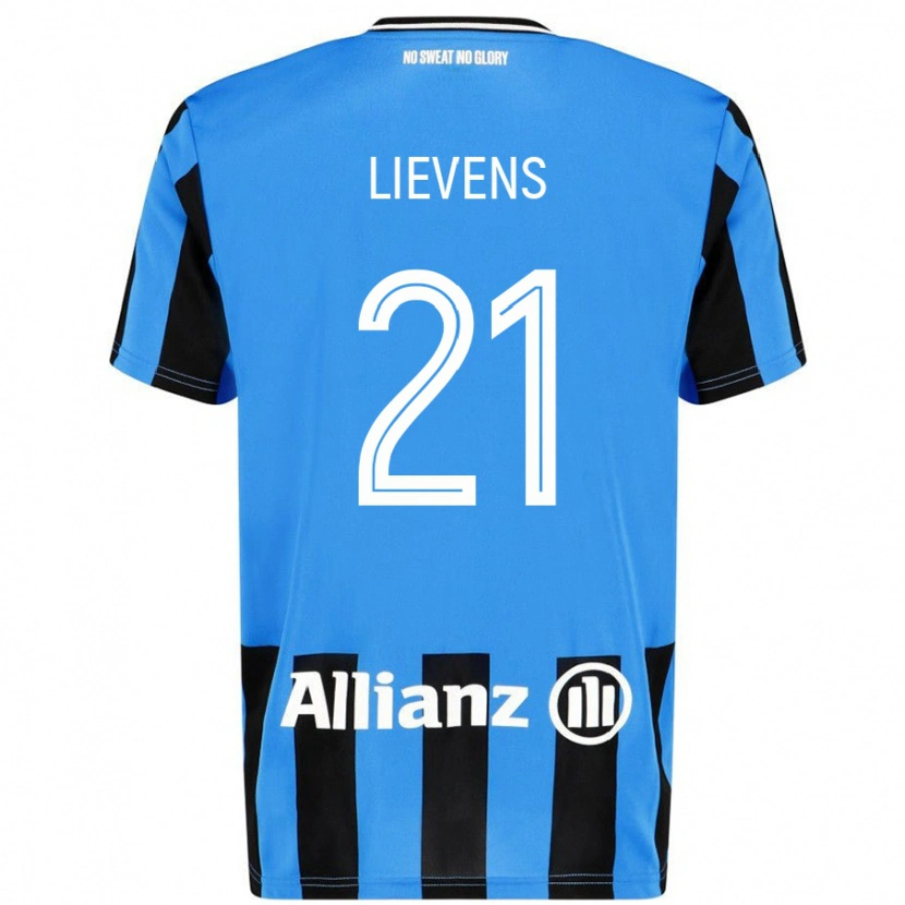 Danxen Donna Maglia Caitlin Lievens #21 Azzurro Nero Kit Gara Home 2024/25 Maglietta