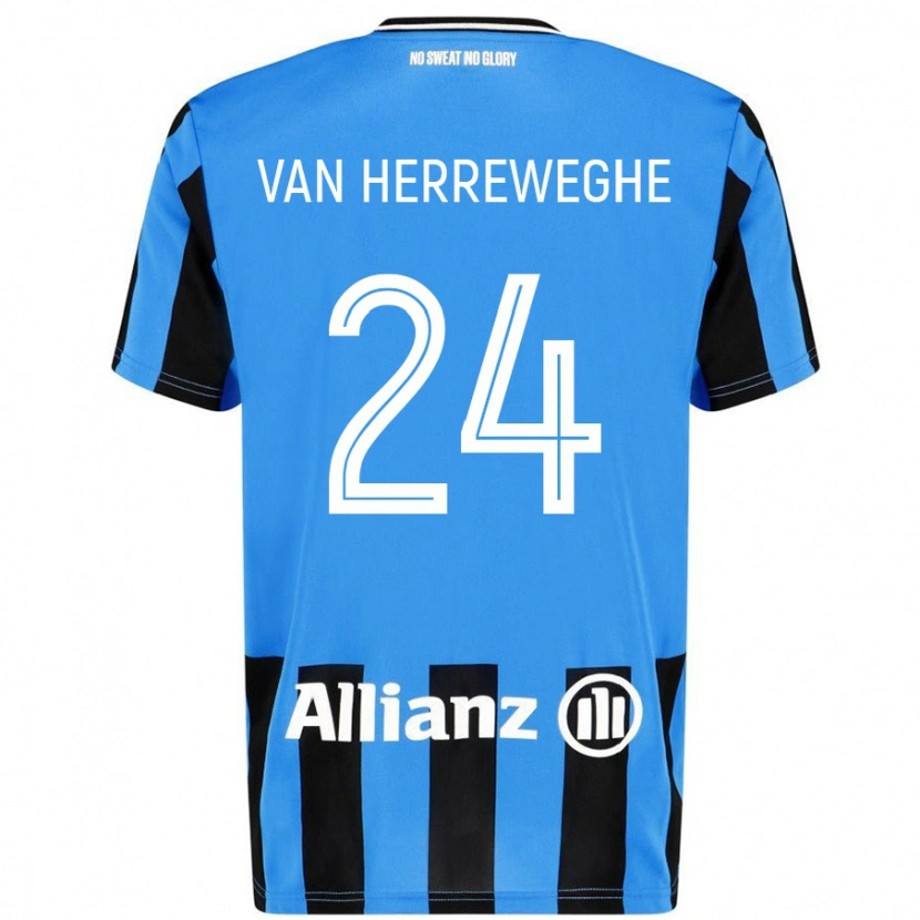 Danxen Donna Maglia Febe Van Herreweghe #24 Azzurro Nero Kit Gara Home 2024/25 Maglietta