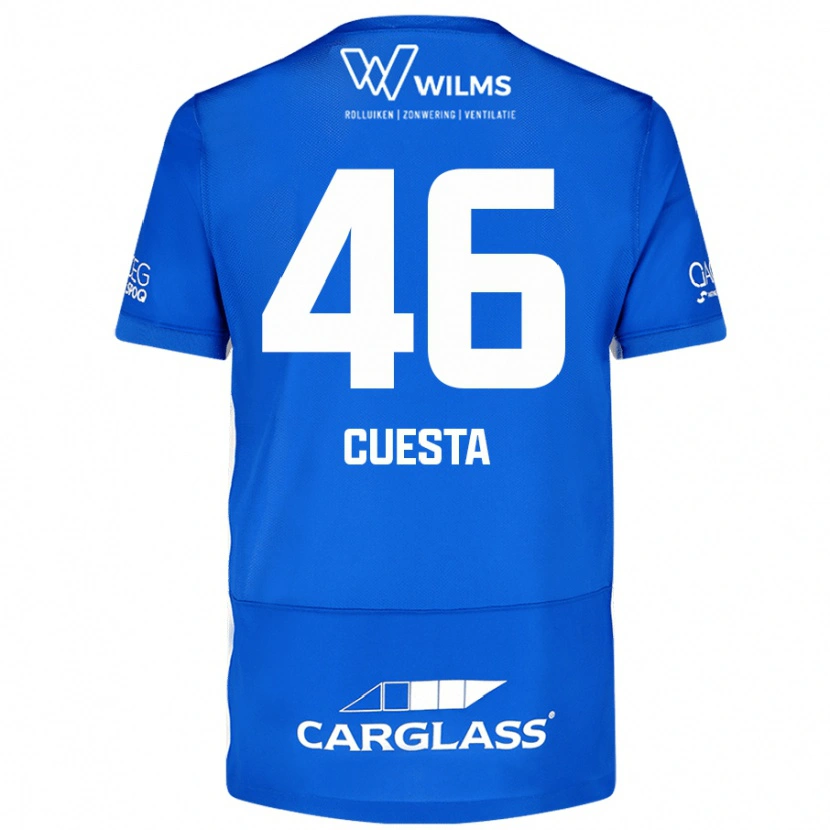 Danxen Donna Maglia Carlos Cuesta #46 Blu Kit Gara Home 2024/25 Maglietta