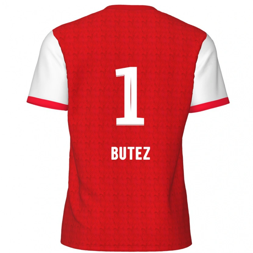 Danxen Donna Maglia Jean Butez #1 Rosso Bianco Kit Gara Home 2024/25 Maglietta