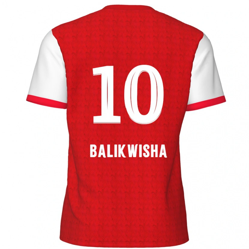 Danxen Donna Maglia Michel-Ange Balikwisha #10 Rosso Bianco Kit Gara Home 2024/25 Maglietta