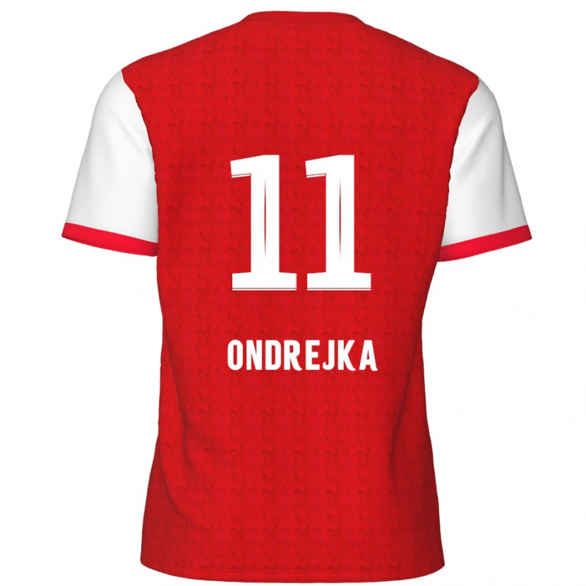 Danxen Donna Maglia Jacob Ondrejka #11 Rosso Bianco Kit Gara Home 2024/25 Maglietta