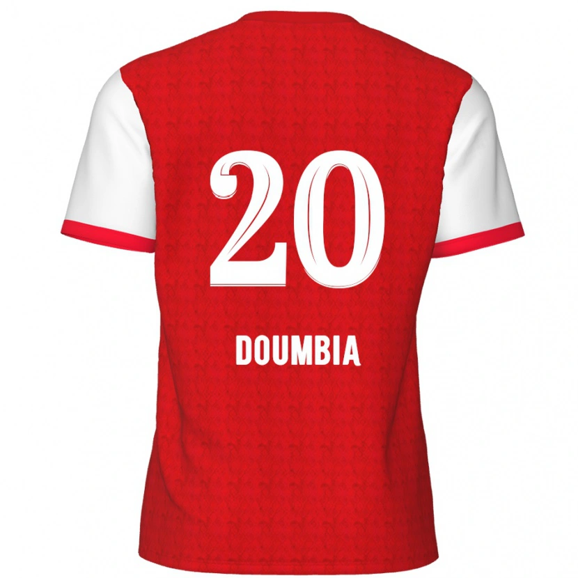 Danxen Donna Maglia Mahamadou Doumbia #20 Rosso Bianco Kit Gara Home 2024/25 Maglietta