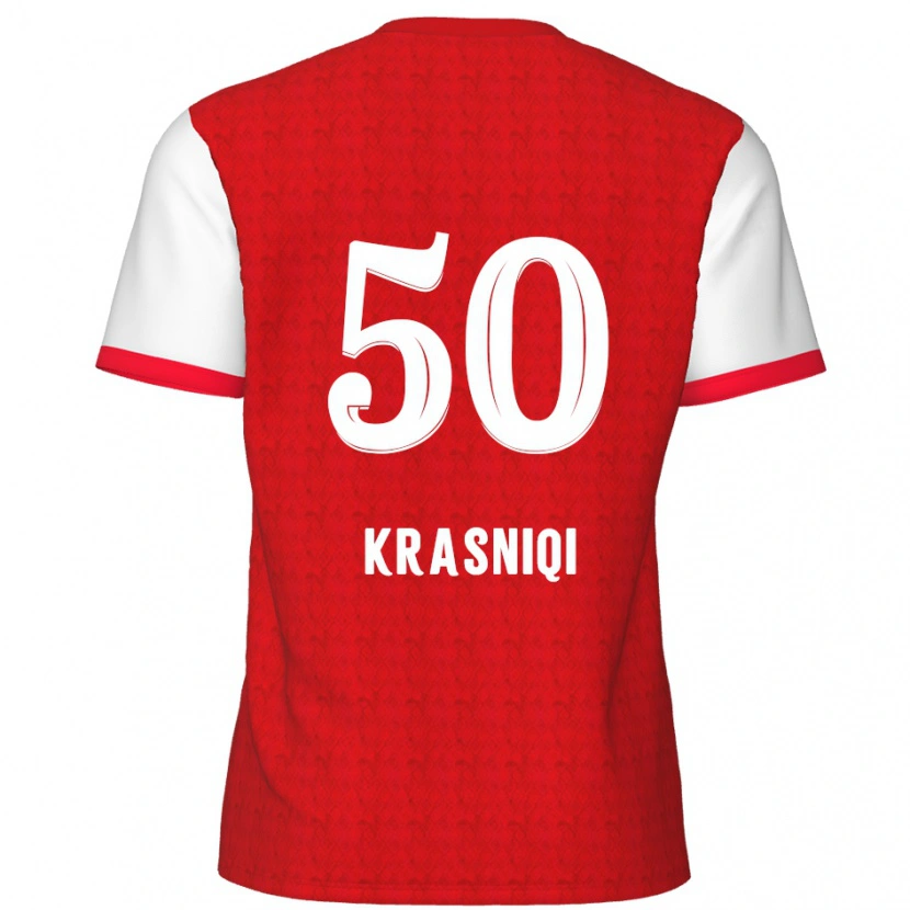 Danxen Donna Maglia Laurit Krasniqi #50 Rosso Bianco Kit Gara Home 2024/25 Maglietta