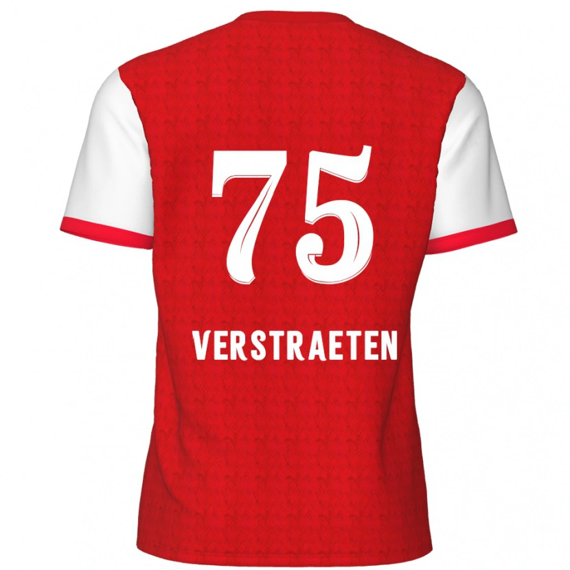 Danxen Donna Maglia Andreas Verstraeten #75 Rosso Bianco Kit Gara Home 2024/25 Maglietta