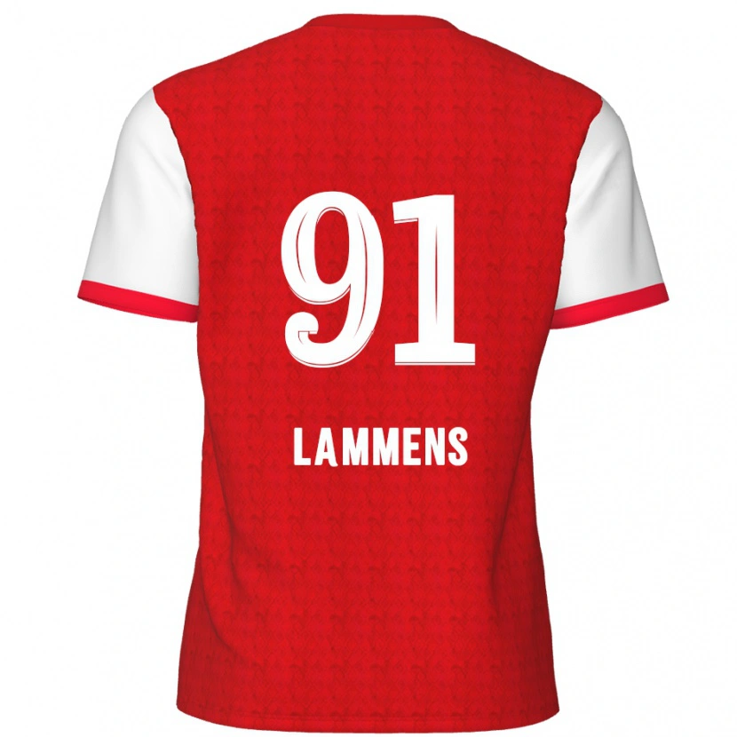 Danxen Donna Maglia Senne Lammens #91 Rosso Bianco Kit Gara Home 2024/25 Maglietta