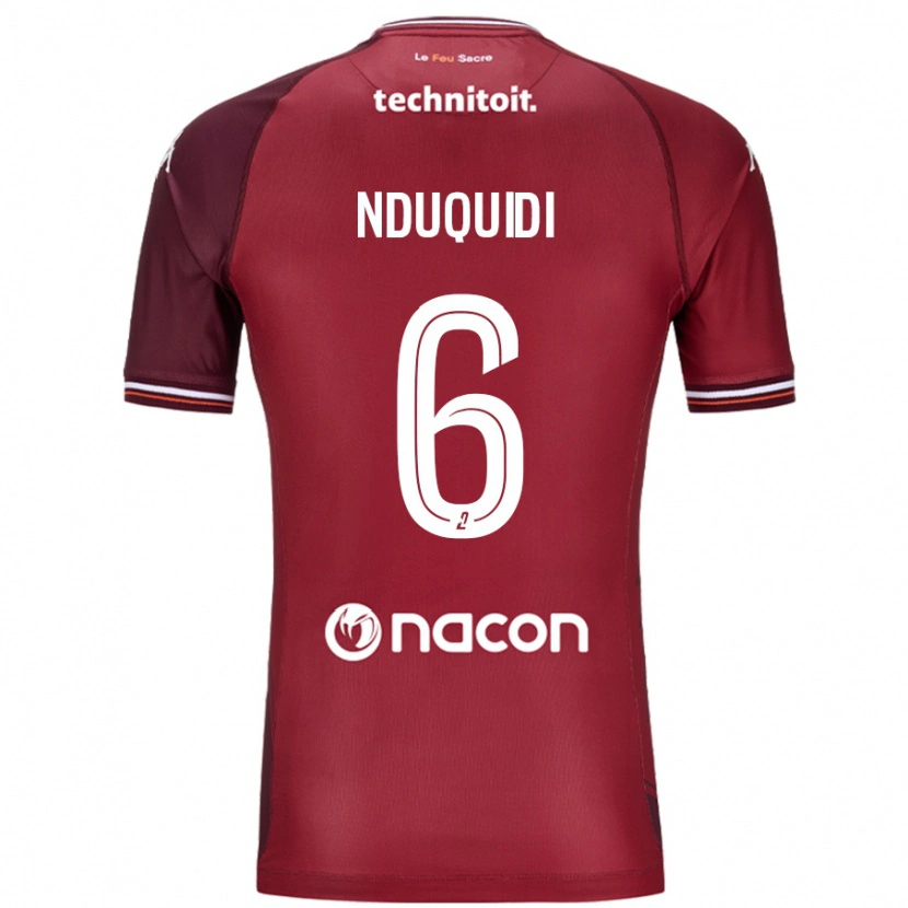 Danxen Donna Maglia Joseph Nduquidi #6 Rosso Granata Kit Gara Home 2024/25 Maglietta