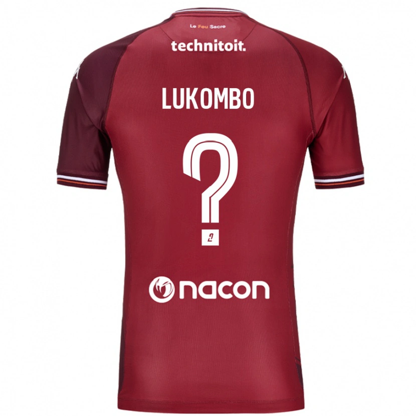 Danxen Donna Maglia Joseph Lukombo #0 Rosso Granata Kit Gara Home 2024/25 Maglietta