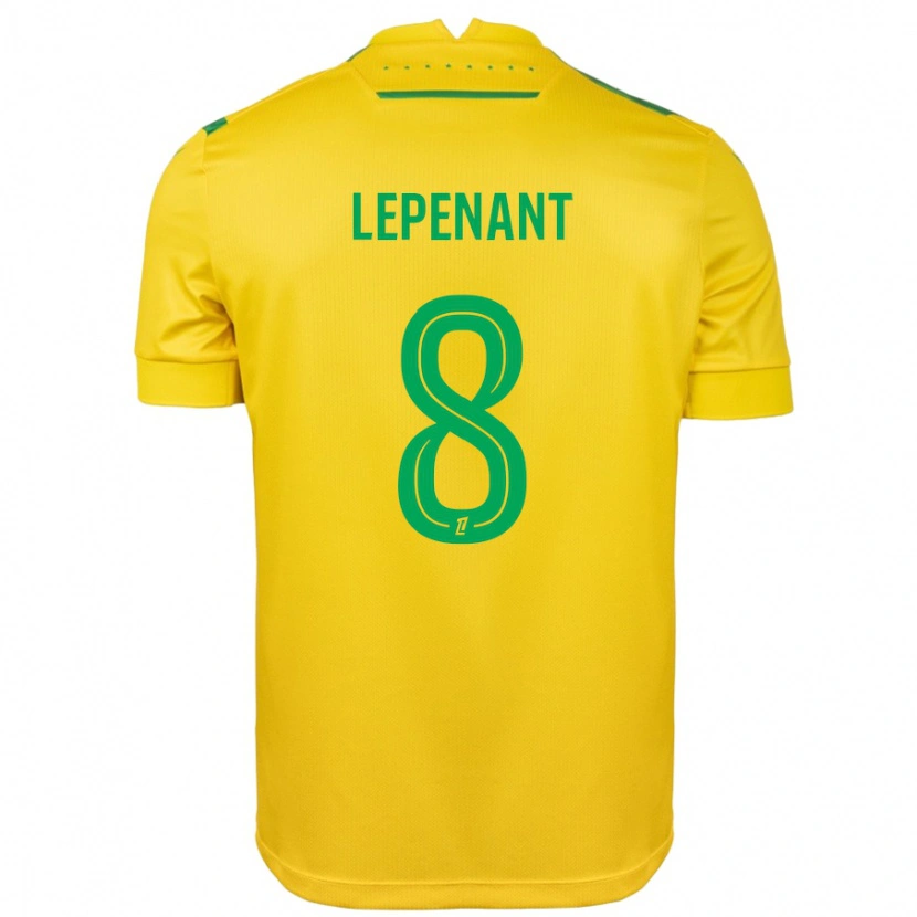 Danxen Donna Maglia Johann Lepenant #8 Giallo Verde Kit Gara Home 2024/25 Maglietta