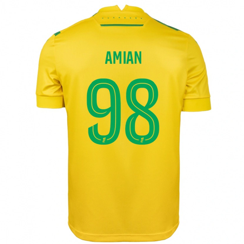 Danxen Donna Maglia Kelvin Amian #98 Giallo Verde Kit Gara Home 2024/25 Maglietta