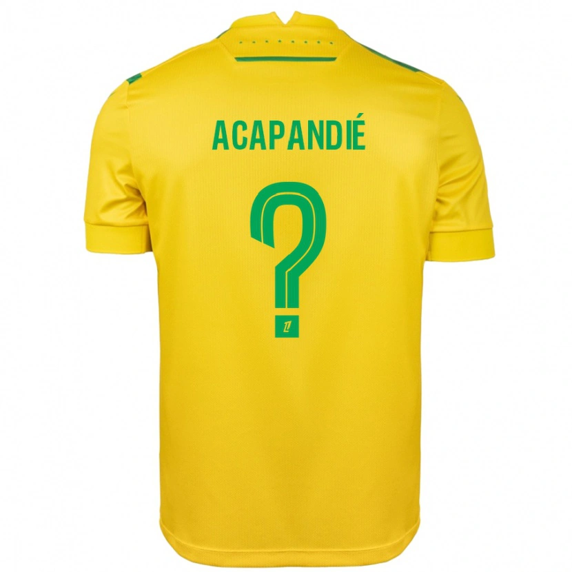 Danxen Donna Maglia Mathieu Acapandié #0 Giallo Verde Kit Gara Home 2024/25 Maglietta