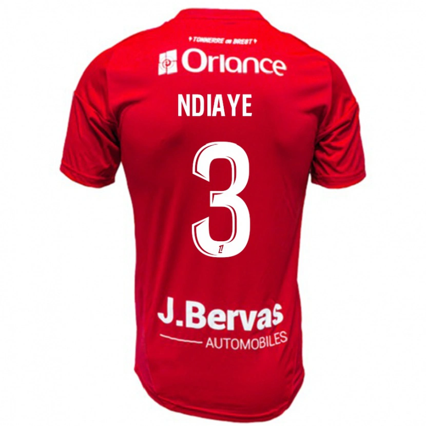 Danxen Donna Maglia Abdoulaye Ndiaye #3 Rosso Bianco Kit Gara Home 2024/25 Maglietta