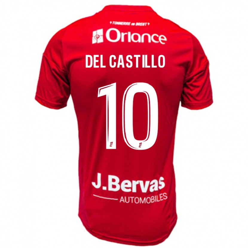 Danxen Donna Maglia Romain Del Castillo #10 Rosso Bianco Kit Gara Home 2024/25 Maglietta