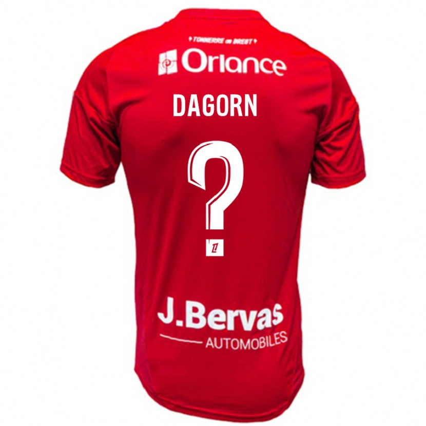 Danxen Donna Maglia Maxime Dagorn #0 Rosso Bianco Kit Gara Home 2024/25 Maglietta