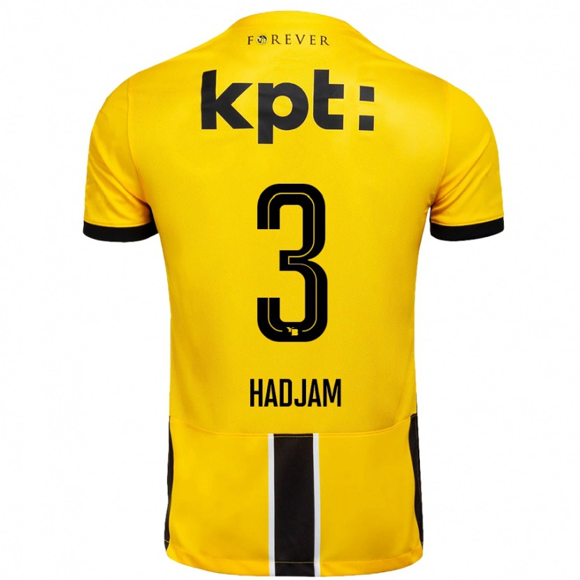 Danxen Donna Maglia Jaouen Hadjam #3 Giallo Nero Kit Gara Home 2024/25 Maglietta