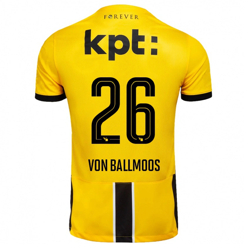 Danxen Donna Maglia David Von Ballmoos #26 Giallo Nero Kit Gara Home 2024/25 Maglietta