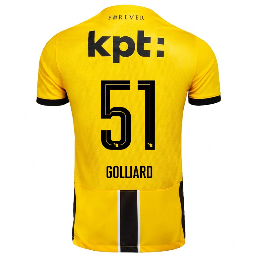 Danxen Donna Maglia Théo Golliard #51 Giallo Nero Kit Gara Home 2024/25 Maglietta
