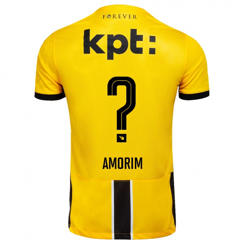 Danxen Donna Maglia Rui Amorim #0 Giallo Nero Kit Gara Home 2024/25 Maglietta