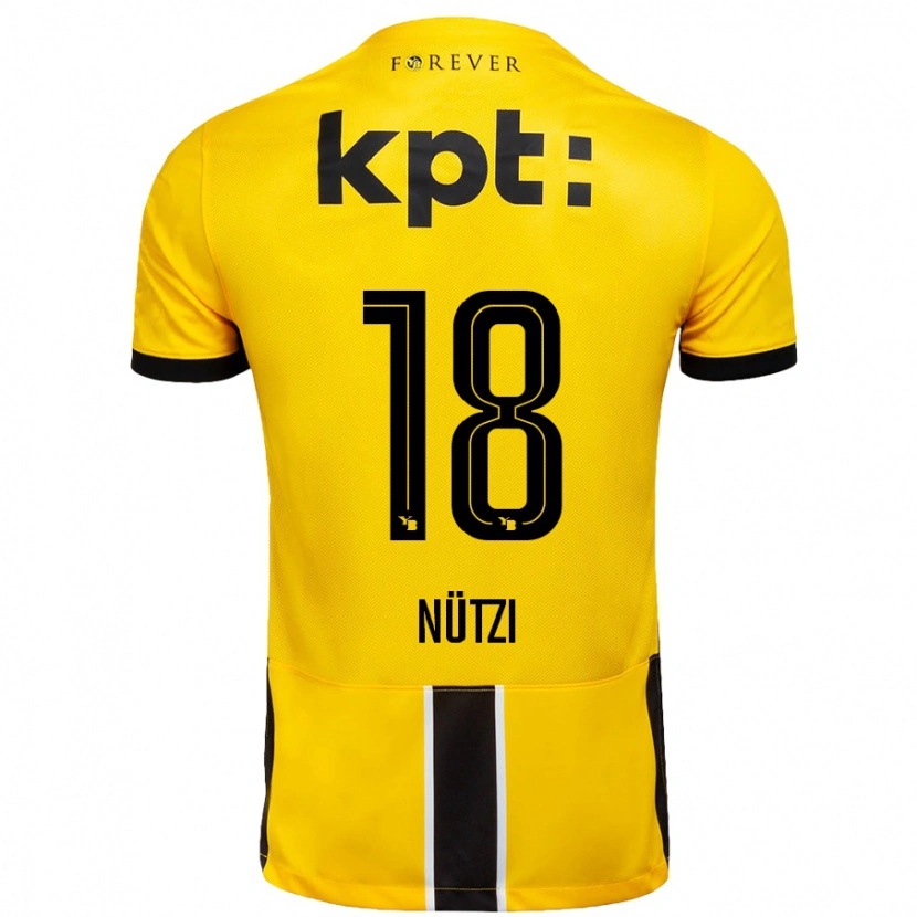Danxen Donna Maglia Timon Nützi #18 Giallo Nero Kit Gara Home 2024/25 Maglietta