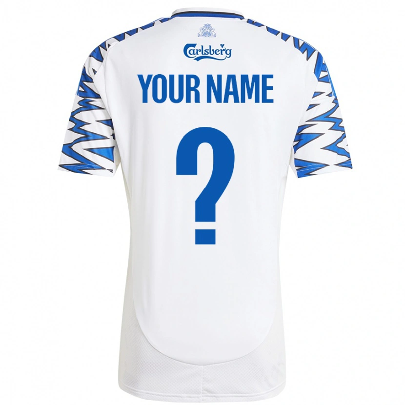 Danxen Donna Maglia Il Tuo Nome #0 Bianco Azzurro Kit Gara Home 2024/25 Maglietta