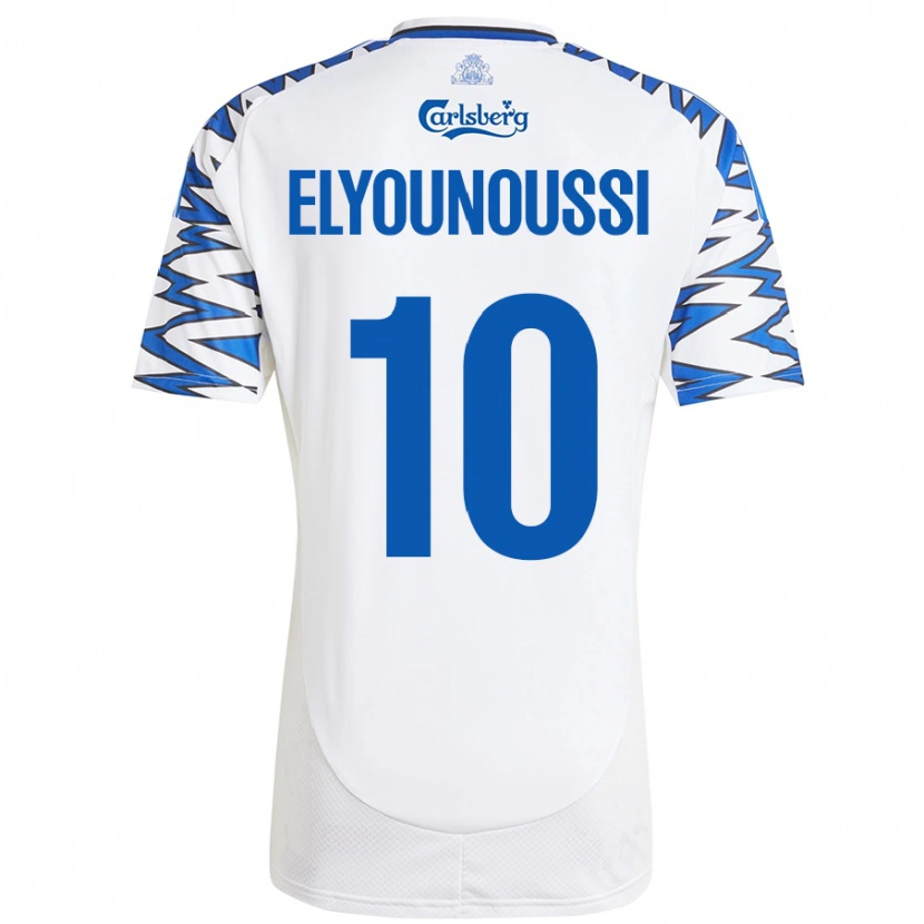 Danxen Donna Maglia Mohamed Elyounoussi #10 Bianco Azzurro Kit Gara Home 2024/25 Maglietta
