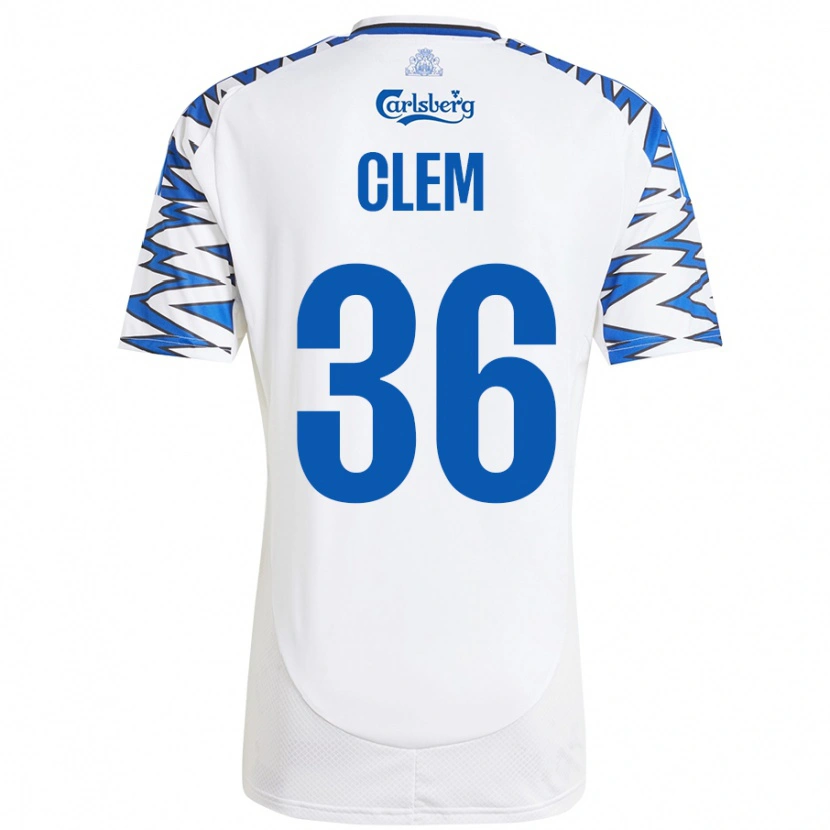 Danxen Donna Maglia William Clem #36 Bianco Azzurro Kit Gara Home 2024/25 Maglietta