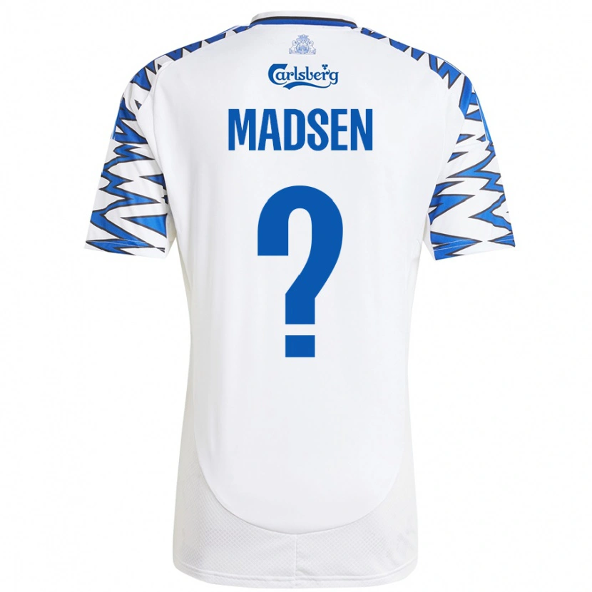 Danxen Donna Maglia Noah Madsen #0 Bianco Azzurro Kit Gara Home 2024/25 Maglietta