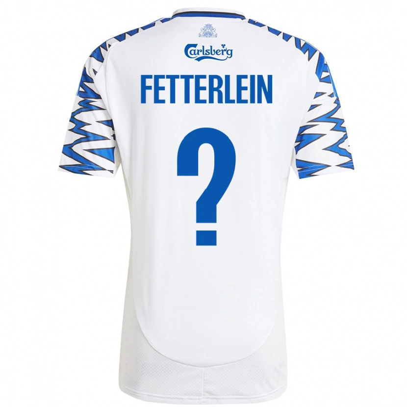 Danxen Donna Maglia Sean Fetterlein #0 Bianco Azzurro Kit Gara Home 2024/25 Maglietta