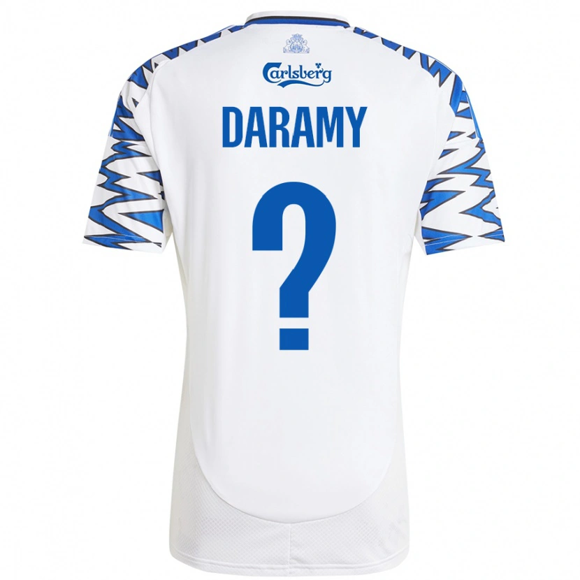 Danxen Donna Maglia Abdul Daramy #0 Bianco Azzurro Kit Gara Home 2024/25 Maglietta
