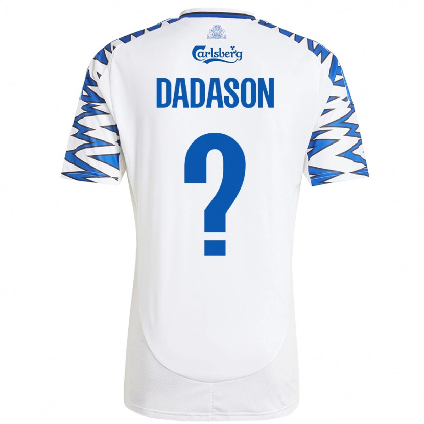 Danxen Donna Maglia Viktor Dadason #0 Bianco Azzurro Kit Gara Home 2024/25 Maglietta