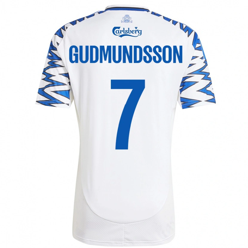 Danxen Donna Maglia Galdur Gudmundsson #7 Bianco Azzurro Kit Gara Home 2024/25 Maglietta