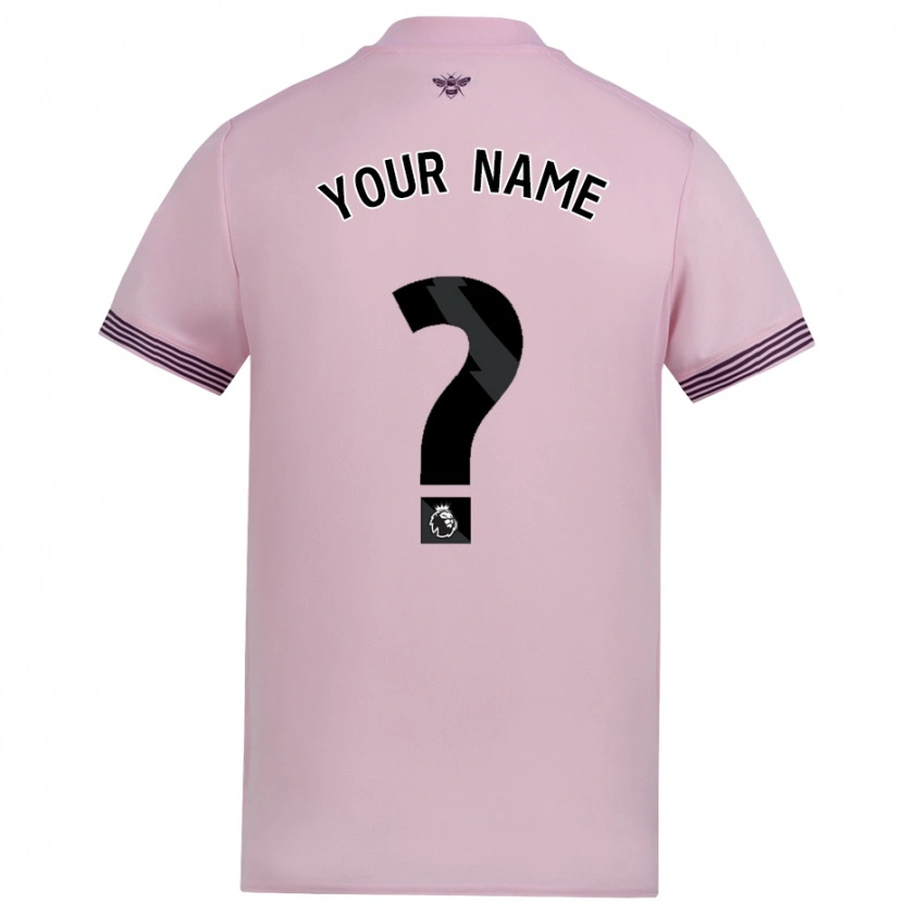 Danxen Donna Maglia Il Tuo Nome #0 Rosa Kit Gara Away 2024/25 Maglietta
