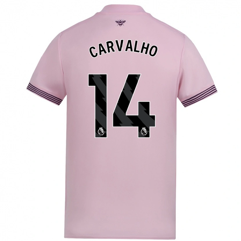 Danxen Donna Maglia Fábio Carvalho #14 Rosa Kit Gara Away 2024/25 Maglietta