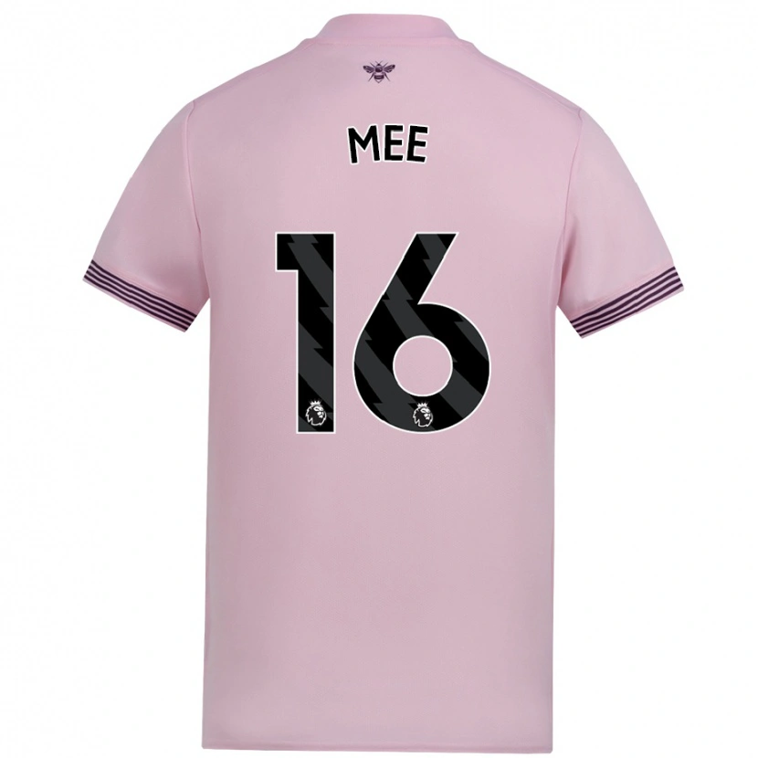 Danxen Donna Maglia Ben Mee #16 Rosa Kit Gara Away 2024/25 Maglietta