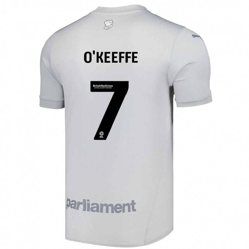 Danxen Donna Maglia Corey O'keeffe #7 Grigio Argento Kit Gara Away 2024/25 Maglietta