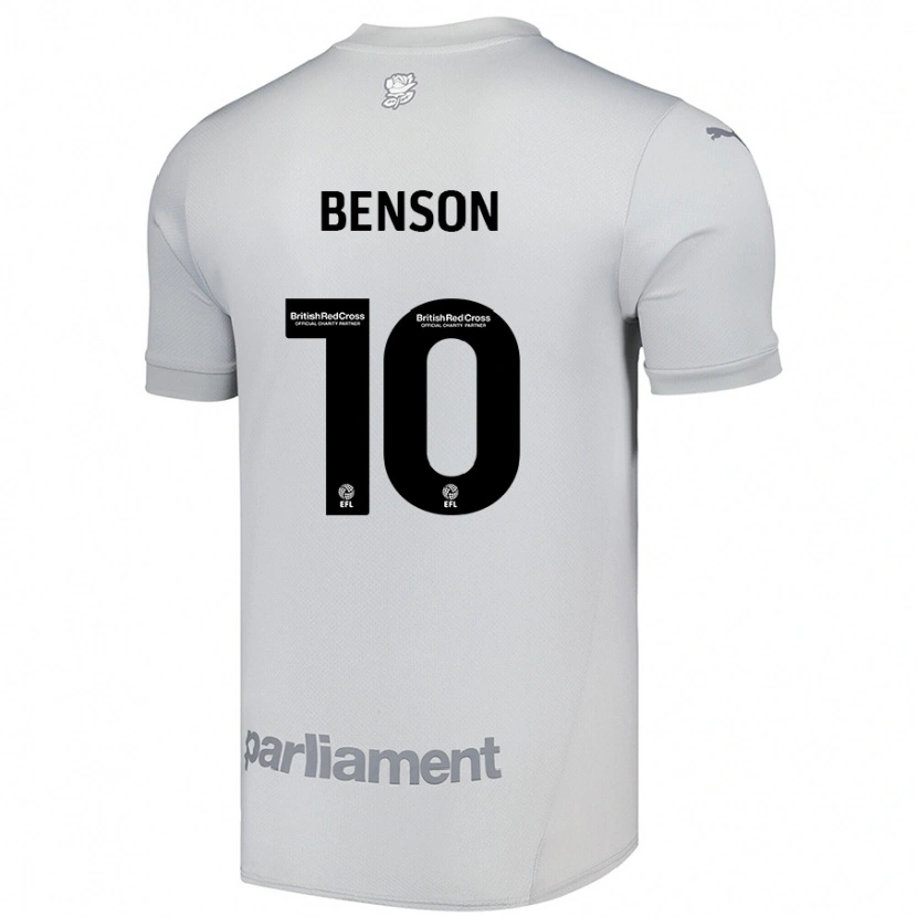 Danxen Donna Maglia Josh Benson #10 Grigio Argento Kit Gara Away 2024/25 Maglietta